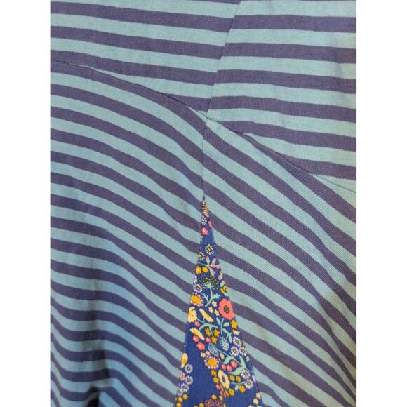 Matilda Jane Walkabout Blue Striped Dress With Floral Insets Size S - Picture 3 of 7